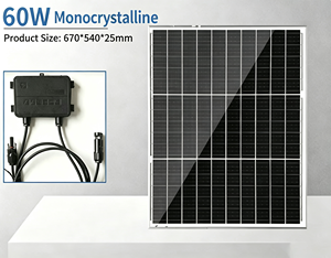 Panel Solar Monocristalino de Media Celda, Mini, Totalmente Negro, de 60W, Personalizado para Exteriores y Hogares - Product Image 4