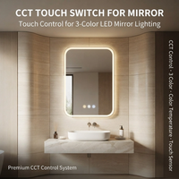 Interrupteur tactile à trois touches 12V 60W avec fonction de gradation bicolore et de dégivrage pour miroir de salle de bain LED intelligent