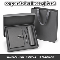 Ensemble cadeau d'entreprise de marque avec carnet A5 à couverture rigide, stylo métallique et gobelet isotherme pour partenaires commerciaux, kit tout-en-un OEM ODM