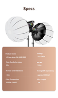 Lumière vidéo COB RGB YM-300Bi 150W, température de couleur réglable 3200-7000K, lumière d'appoint RGB à télécommande pour tournage vidéo en studio