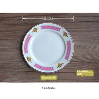 Nouvelles assiettes et bols en céramique vintage à bord doré, motif fleur de prunier, rétro, pour fruits, riz, nouilles, desserts, avec cuillères et pots ovales