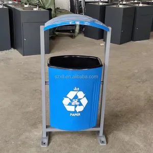 Utdoor-cubo de basura de fibra de vidrio, papelera comercial de reciclaje, achine