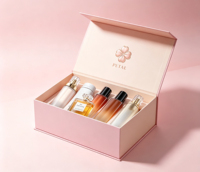Boîte rigide pliable magnétique rose avec logo personnalisé, doublure en éponge, boîte cadeau élégante à ouverture à clapet pour emballage de bougies