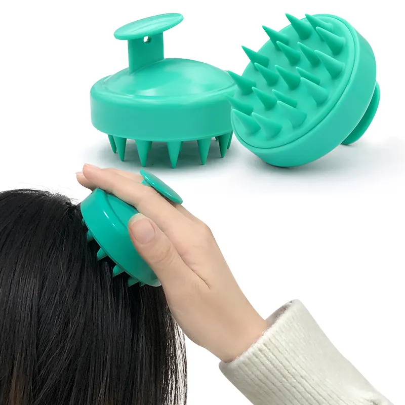 Brosse à shampoing masseur de cuir chevelu brosse à cheveux manuelle en Silicone masseur de cuir chevelu