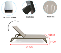 Lit de soleil en aluminium ensemble de mobilier d'extérieur Mobilier de jardin de luxe transat Chaise longue moderne