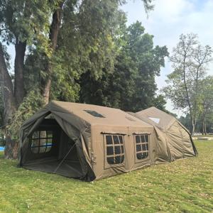 Grande tente gonflable automatique à double couche, une chambre, pour le glamping familial, les événements de camping, en toile, avec pompe à air, utilisable en quatre saisons - Product Image 5