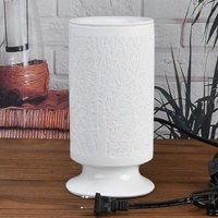 Lámpara de Aroma Moderna de Cerámica, Calentador de Cera LED, Quemador de Aceites Esenciales de Porcelana Blanca, Luz Nocturna Decorativa para Mesa, Decoración del Hogar