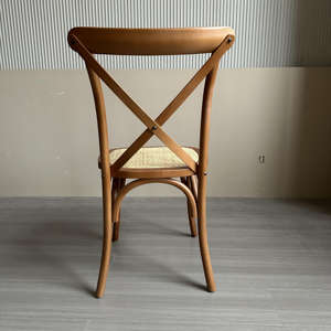 Katı ahşap yemek sandalyesi modern restoran rattan sandalye ahşap çapraz sandalye - Product Image 4