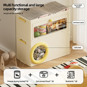 Plastik kapalı kedi evi üreticileri özelleştirilmiş kedi evi Pet mobilya ayrılabilir pet oyuncaklar organizatör depolama - Product Image 4