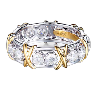 Bague en diamant moissanite en or rose 10 carats pour couples - <span class=keywords><strong>Alliance</strong></span> de fiançailles ou de mariage élégante pour femme - Product Image 2