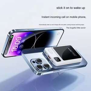 Batterie externe 10000mAh, fine, légère, magnétique, <span class=keywords><strong>sans</strong></span> fil, petite, design carte de crédit, magnétique, plastique, micro USB, type-C, chargeur 22.5W PD - Product Image 6