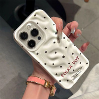 Coque de téléphone portable Fashion Dots English pour iPhone 16 Plus 15 17 Air 13 Pro Max, motif froissé, coque arrière, fabrication usine