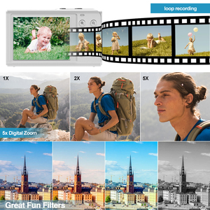 Ausek Retro Student 4K Digital Video <strong>Camera</strong> Compact Mini Screen Flip Waterproof Feature Supports SD Mini <strong>Web</strong> <strong>Camera</strong> Recorder - Product Image 5