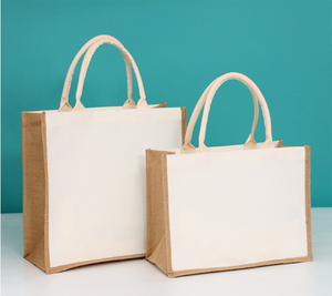 Bolsas de playa de yute, venta al por mayor, 100% <span class=keywords><strong>tela</strong></span> de cáñamo, bolsa de comestibles de 10kg, bolsa de compras de fieltro de lino - Product Image 3