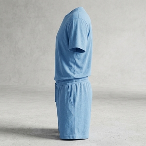 Ensemble de vêtements pour homme, t-shirt et short en coton respirant, décontracté, été, deux pièces, haute qualité, vente en gros - Product Image 6