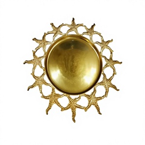 Assiette de présentation en métal au design antique, de qualité supérieure, sous-assiette de table, taille personnalisée, forme ronde, assiette de présentation - Product Image 1