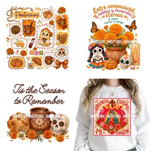 Autocollants DTF thermocollants lavables et prêts à poser pour sweats à capuche, motif Conchas Mexicaines Latines Amusantes et Effrayantes, Vierge <span class=keywords><strong>Marie</strong></span>, pour Halloween - Product Image 1