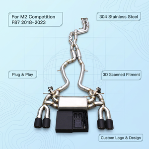 Silenciador de escape Catback de ajuste directo para M2 Competition/M2C 3.0T F87 2018-2023, tubo intermedio de longitud igual con resonador, grosor de 1.5MM - Product Image 1