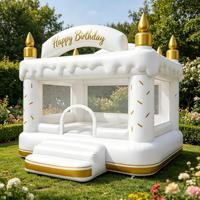 Structure de jeu gonflable personnalisée, château gonflable blanc, matériau PVC 0,55 mm, certifié CE, usage commercial, grande structure de divertissement extérieure