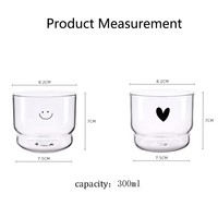 Vente en gros de gobelets en verre borosilicate de 300 ml, réutilisables, transparents, pour jus, latte, lait, compatibles micro-ondes et lave-vaisselle