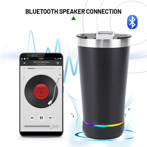 Fonwhy Tùy Chỉnh Thép Không Gỉ Âm Nhạc Thông Minh Loa Du Lịch Xe Ly <span class=keywords><strong>Bluetooth</strong></span> Cốc Cốc Với Cốc Cà Phê Mở Chai Cho Bia Rượu Vang - Product Image 3