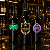 Étiquette de vin LED personnalisée en PET avec adhésif, pour promotion de bar, présentation de bouteilles de luxe, reconnaissance de marque, par l'usine Sincen