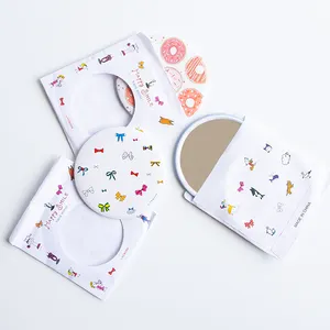 Mini miroir de maquillage Portable en étain pour filles, rond et personnalisé, plusieurs couleurs, petit cadeau