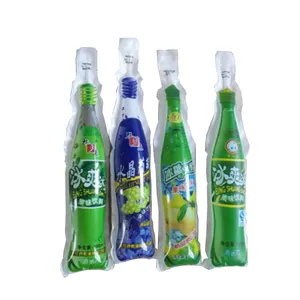 Kantong Plastik Label Kustom Bentuk Botol Modis Murah untuk Minuman Soda