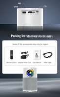 JAVODA Nuevo Proyector Portátil Recargable H2PT con Soporte, Allwinner H727, Compatible con WiFi Dual, 170 ANSI, Altavoz Estéreo, Batería Integrada