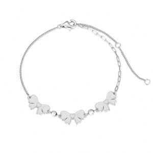 Dylam <b>Cute</b> Dainty Design Fine Fashion 925 Sterling Silver Link Chain Sparkle Bow-knot Pendant Bangles & <b>Bracelets</b> for Women Girl - Product Image 1