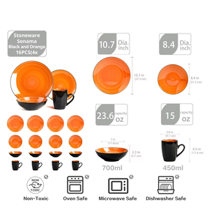 Semtember Promotion Western Style Ceramic Plates With Bowls Unique Design Oven Safe Round <b>Dinnerware</b> <b>Sets</b> for Home Restaurant - Product Image 5