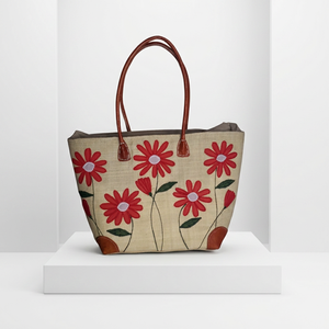 Bolso bandolera de paja tejida a rayas, bolso de hombro de gran capacidad, bolso de mano de color sólido para ir al trabajo, a la playa, para viajes y compras - Product Image 4