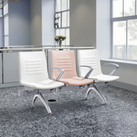 Chaise en acier confortable en mousse haute densité avec accoudoirs en aluminium pour le bureau, l'hôpital et les sièges scolaires