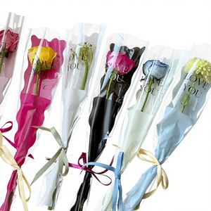 Bolsa de flauta para una sola flor de sirena, envoltura impermeable de OPP para floristería, para regalos de festival y ramos - Product Image 1