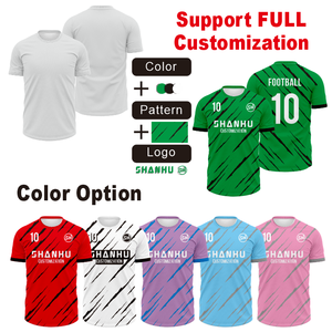 เสื้อฟุตบอลทีมชายคุณภาพดี พิมพ์โลโก้ได้ ผ้าโพลีเอสเตอร์ ระบายอากาศ แห้งเร็ว สไตล์เรโทร - Product Image 5