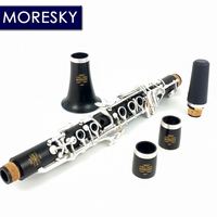MORESKY ME1 Clarinet EB Tone Ebony Rosewood 17-Key Customized Redwood Body Nickel Silver Surface Silver Plated Keys