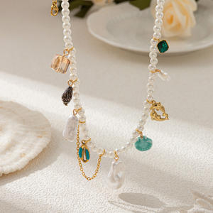 HOVANCI 18 Karat vergoldeter Edelstahl Einfache runde Muschel Anhänger Schlangen kette für Hochzeits anlässe Glieder kette für Mädchen - Product Image 4