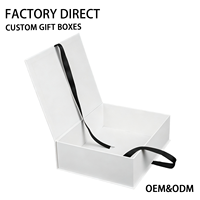 Boîte cadeau rigide personnalisée en forme de livre blanc avec fermeture à ruban, insert personnalisé, emballage en carton de luxe pour souvenirs