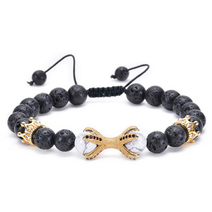 Pulsera de cuentas de piedra natural de 8mm, pulsera de piedra volcánica de <span class=keywords><strong>lava</strong></span>, pulpo, cobre, incrustaciones de diamantes, emperador, salud, al por mayor - Product Image 5