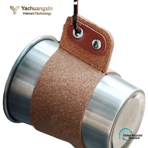 New wood grain <b>camping</b> <b>cup</b> sleeve stainless steel coffee <b>cup</b> heat-proof leather sleeve anti-oil and anti-slip suitable - Product Image 3
