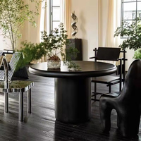 Modernes Massivholz Rundes Esszimmer-Set Handgefertigte Langlebige Esszimmermöbel für Zuhause, Apartment, Hotel, Villa