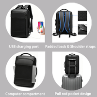 Mochila para Portátil, Mochila de Viaje para Hombre, Oxford 900D, 15.6 Pulgadas, Puerto de Carga USB, Asas Dobles Superiores y Laterales, Viaje de Negocios