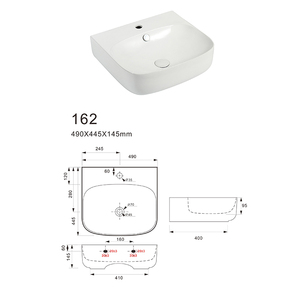 Lavabo rectangulaire en céramique OEM personnalisé pour salle de bain, idéal pour les développeurs d'appartements - Product Image 4