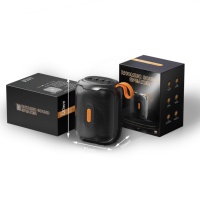 Mini-enceinte Best-seller avec accent orange vif, corps texturé moderne, son puissant pour le bureau, la voiture et les activités intérieures