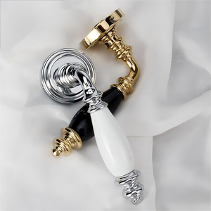 Cerradura <span class=keywords><strong>de</strong></span> puerta <span class=keywords><strong>de</strong></span> latón con manija <span class=keywords><strong>de</strong></span> cerámica, dorado brillante, cerraduras silenciosas <span class=keywords><strong>de</strong></span> madera, manillas <span class=keywords><strong>de</strong></span> paso interiores para privacidad, para conjuntos <span class=keywords><strong>de</strong></span> herrajes <span class=keywords><strong>de</strong></span> mansión - Product Image 4