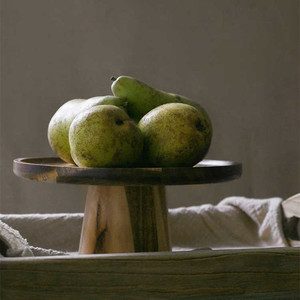 Solid Wood Fruit Plate Tall Cake Stand Multi Functional Serving Tray For Living Room Hotel Coffee Tea - Product Image 1