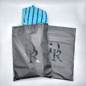 Custom LOGO Recycle <b>Clothes</b> Shipping Package Poly Shipping Mailer Polymailer Bag Matte Black Mailing Bags for Packaging - Product Image 2