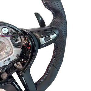 Volant de direction en fibre de carbone automobile d'usine avec chauffage Garniture en fibre de carbone en nid d'abeille et bande blanche nette pour BMW - Product Image 5