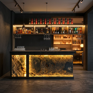 Panneau mural en marbre translucide rétroéclairé moderne à effet fluorescent pour la décoration de la maison, du bar et du commerce - Product Image 1