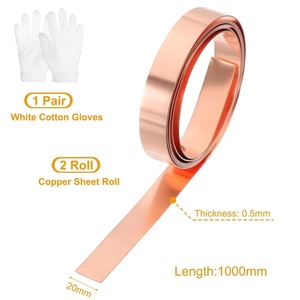 QUARKZMAN 2 Rolls Red <b>Copper</b> <b>Sheets</b> 1000 X 10 X 0.5 mm 99.9% Pure Non-Alloy Crafts Electricity DIY Project China - Product Image 2